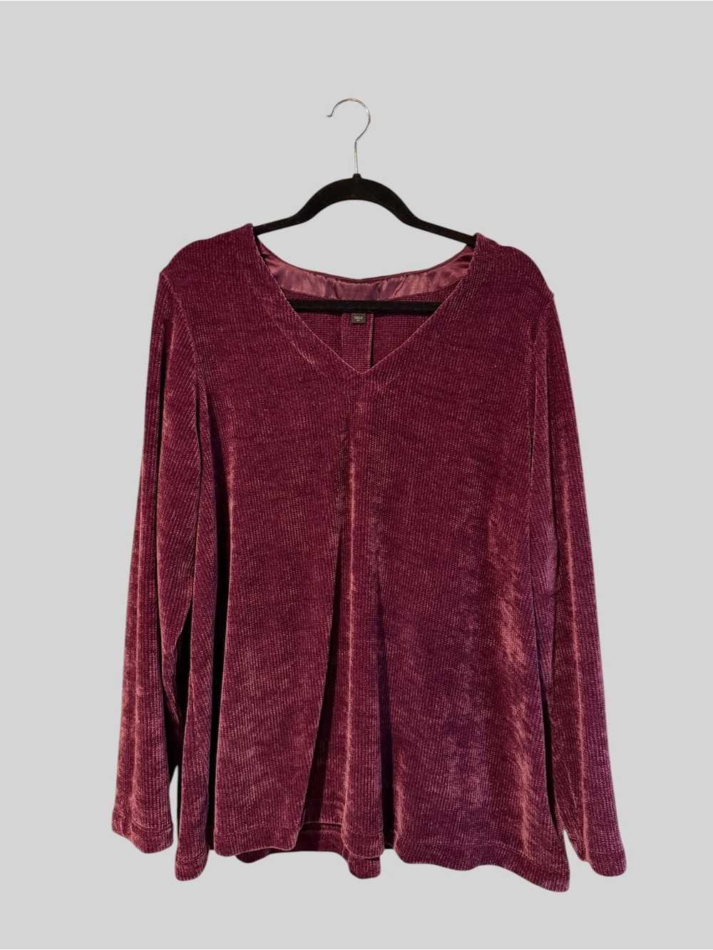 J. Jill Velvet V-Neck Long Sleeve Tunic in Plum